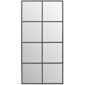 Landscape Wandspiegel, Schwarz, Metall, Glas, Holzwerkstoff, rechteckig, 90x180x3 cm, Bsci, senkrecht und waagrecht montierbar, Ganzkörperspiegel,