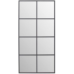 Landscape Wandspiegel, Schwarz, Metall, Glas, Holzwerkstoff, rechteckig, 90x180x3 cm, Bsci, senkrecht und waagrecht montierbar, Ganzkörperspiegel,