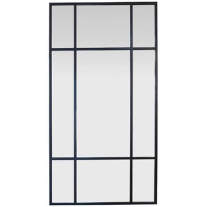 Landscape Wandspiegel, Schwarz, Metall, Glas, Holzwerkstoff, rechteckig, 90x180x3 cm, Reach, Bsci, senkrecht und waagrecht montierbar, Spiegel, Wandspiegel