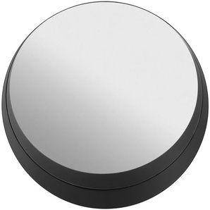 Landscape Wandspiegel, Schwarz, Metall, Glas, rund, 30x30x6 cm, Spiegel, Wandspiegel