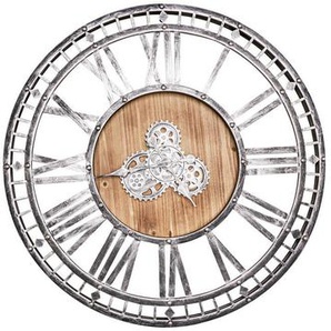 Landscape Wanduhr , Natur, Anthrazit , Metall , 90x90x6 cm , Dekoration, Uhren, Wanduhren