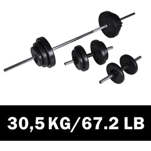 Langhantel +2 Kurzhantelset 30,5kg