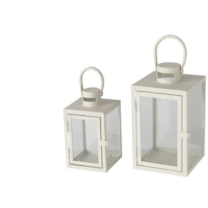 Laterne  2er-Set   ¦ grau ¦ Eisen,Glas ¦ Maße (cm): B: 14,5 H: 23,8