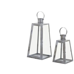 Laterne 2er Set - weiß - Metall,Glas - 19 cm - 41 cm - cm 19,0 | Möbel Kraft
