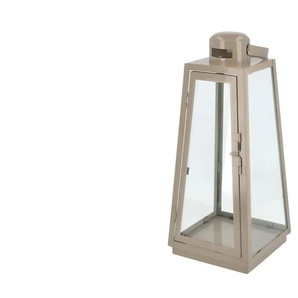 Laterne   ¦ beige ¦ Metall,Glas ¦ Maße (cm): B: 16,2 H: 38,5 T: 16.2