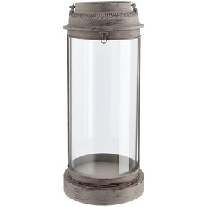 Laterne - braun - Glas , Metall - 40,5 cm - [18.0] | Möbel Kraft