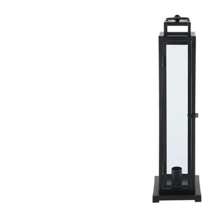 Laterne für Stabkerze - schwarz - Metall,Glas - 11 cm - 44,5 cm - cm 11,0 | Möbel Kraft