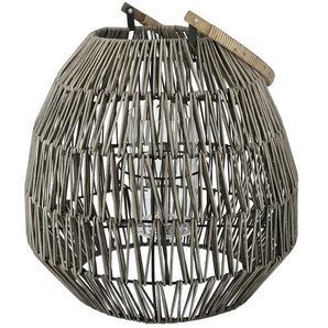 Laterne   ¦ grau ¦ Glas,Rattan,Metall ¦ Maße (cm): H: 60  Ø: 40