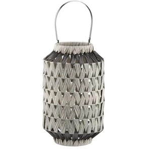 Laterne   ¦ grau ¦ PVC,Metall,Glas ¦ Maße (cm): H: 40,5  Ø: 25