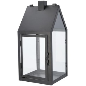 Laterne Haus - schwarz - Metall, Glas - 16,5 cm - 35 cm - 16,5 cm | Möbel Kraft