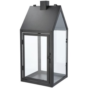 Laterne Haus - schwarz - Metall, Glas - 20 cm - 45 cm - 20 cm | Möbel Kraft