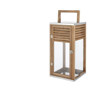 Laterne   ¦ holzfarben ¦ Holz,Metall,Stahl,Glas ¦ Maße (cm): B: 22,5 H: 54 T: 22.0