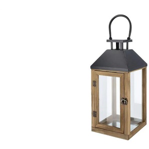 Laterne | holzfarben | Holz,Metall,Stahl,Glas | 17,8 cm | 38,5 cm | cm 17,0 |