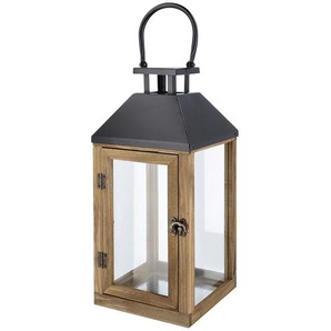 Laterne - holzfarben - Holz,Metall,Stahl,Glas - 17,8 cm - 38,5 cm - cm 17,0 | Möbel Kraft