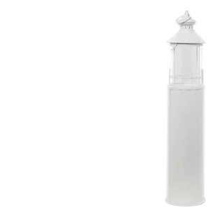 Laterne Leuchtturm - weiß - Glas,Metall - 99 cm - 21.0 | Möbel Kraft