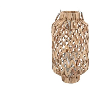 Laterne mit Glaseinsatz - braun - Seegras,Eisen,Glas - 49,5 cm - 27.0 | Möbel Kraft