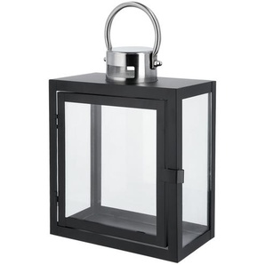 Laterne - schwarz - Glas , Eisen, Eisen, Glas - 18,4 cm - 24,5 cm - 10 cm | Möbel Kraft