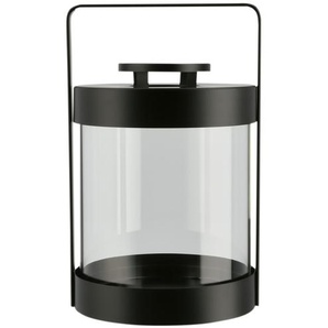 Laterne - schwarz - Metall, Glas - 25,8 cm - [16.5] | Möbel Kraft