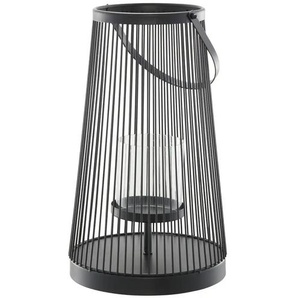 Laterne - schwarz - Metall,Glas - 34 cm - 20.0 | Möbel Kraft