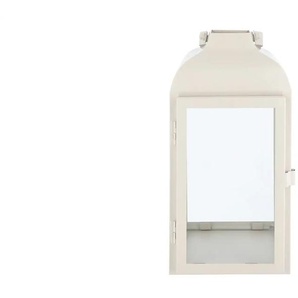 Laterne   ¦ weiß ¦ Eisen,Glas ¦ Maße (cm): B: 13,5 H: 25,5 T: 13.0
