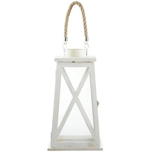 Laterne - weiß - Holz,Glas - 22 cm - 40 cm - cm 22,0 | Möbel Kraft