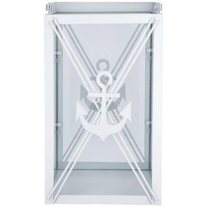 Laterne - weiß - Glas , Metall, Metall, Glas - 17 cm - 26,5 cm - 16,3 cm | Möbel Kraft