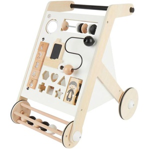 Lauflernwagen , Natur, Schwarz, Weiß , Holz , 46x49x35.5 cm , Spielzeug, Babyspielzeug, Lauflernhilfen