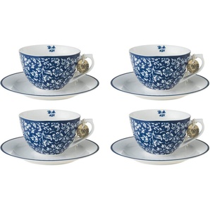 LAURA ASHLEY BLUEPRINT COLLECTABLES Cappuccinotasse Sweet Allysum, Porzellan, 4 Tassen, 4 Untertassen