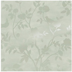 LAURA ASHLEY Vliestapete Eglantine Silhouette, gemustert, FSC® zertifiziert, mit lebhaftem Druck, 10 Meter Länge