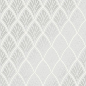 LAURA ASHLEY Vliestapete Florin Tapeten FSC zertifiziert, mit lebhaftem Druck, 10 Meter Länge Gr. B/L: 0,52 m x 10 m, Rollen: 1 St., silberfarben (silber) Vliestapeten