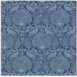 LAURA ASHLEY Vliestapete Laura Ashley Peacock Damask Dusky Seaspray Vliestapete, animal print, (1 St), Laura Ashley Peacock Damask Dusky Seaspray Vliestapete