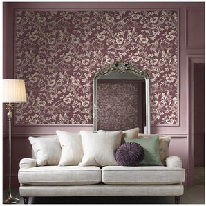 LAURA ASHLEY Vliestapete Summerhill Blackberry, glatt, geblümt, (1 St), 10mx52cm (ca. 5m2)