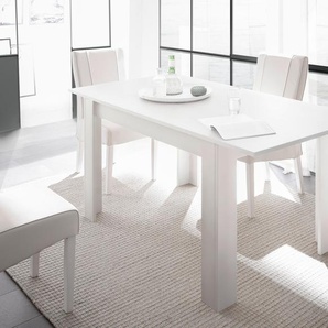 Esstisch LC Firenze Tische Gr. B/H/T: 137 cm x 79 cm x 90 cm, Ansteckplatte, weiß Ausziehbarer Esstisch Rechteckige Esstische Ausziehbare Tisch Beite 137-185 cm, inkl. Ansteckplatte