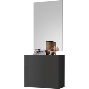 Garderoben-Set LC Infinity Kastenmöbel-Sets grau (anthrazit hochglanz lack) Garderoben-Sets