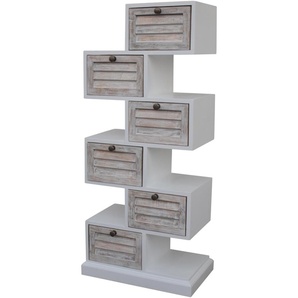 LC Home Hampton Schubladenkommode aus Mangoholz mit Lamellenfront