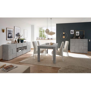 LC Spa Highboard Dama I Beton Dekor Spanplatte 121x111x42 cm (BxHxT) Modern 2-türig