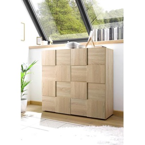 Highboard Dama I 121 x 111 x 42cm Beige/Eiche Sonoma Dekor