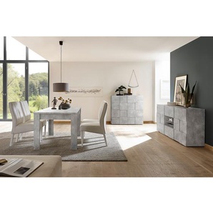 LC Spa Sideboard Dama II Beton Dekor Spanplatte 181x84x42 cm (BxHxT) Modern 2-türig 2 Schubladen