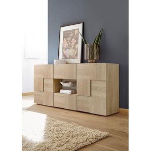 LC Spa Sideboard Dama II Eiche Sonoma Dekor Spanplatte 181x84x42 cm (BxHxT) Modern 2-türig 2 Schubladen