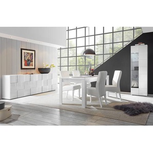 Standvitrine Dama 60 x 187 x 42cm Weiß/Hochglanz Weiß