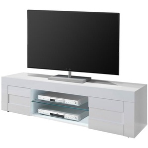 LC Spa TV-Lowboard Easy Hochglanz Weiß Spanplatte 181x44x42 cm (BxHxT) Modern 2-türig