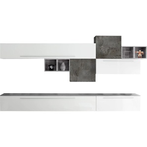 Wohnwand LC Infinity Kastenmöbel-Sets weiß (weiß, beton, optik, ossido) Wohnwände