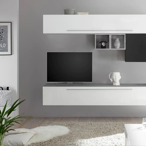 Wohnwand LC Infinity Kastenmöbel-Sets grau (weiß hochglanz lack, beton, optik, anthrazit) Wohnwände