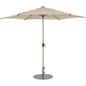 Leco Marktschirm*, Holzoptik, inkl. Abdeckhaube, beige