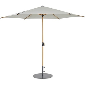 Leco Marktschirm*, Holzoptik, inkl. Abdeckhaube, grau