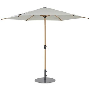 Leco Marktschirm*, Holzoptik, inkl. Abdeckhaube, grau