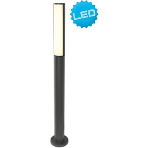 LED Außen-Stehlampe NÄVE Flair Lampen Gr. 1 flammig, Ø 6,50 cm Höhe: 90,00 cm, grau (dunkelgrau) Außenstandleuchten Aluminium dunkelgrau Höhe 90cm IP54 warmweißes Licht