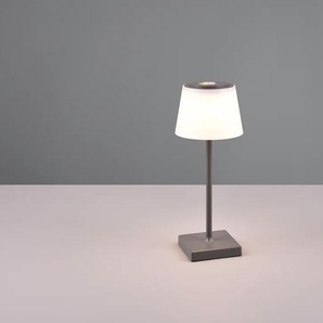 LED Außen-Tischleuchte TRIO LEUCHTEN Sanchez Lampen Gr. 1 flammig, Ø 13 cm Höhe: 30 cm, grau (anthrazit) LED Gartentischleuchten Akku Garten Tischlampe RGB Farbwechsel dimmbar Lichtfarbe einstellbar