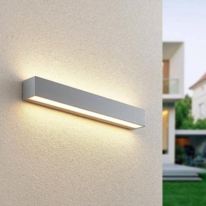 LED Aussenwandleuchte Lengo Lucande, alu / grau / zink, Aluminium, Modern, LED Wandleuchte außen 9616204