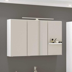 LED Badspiegelschrank in Weiß 3-türig